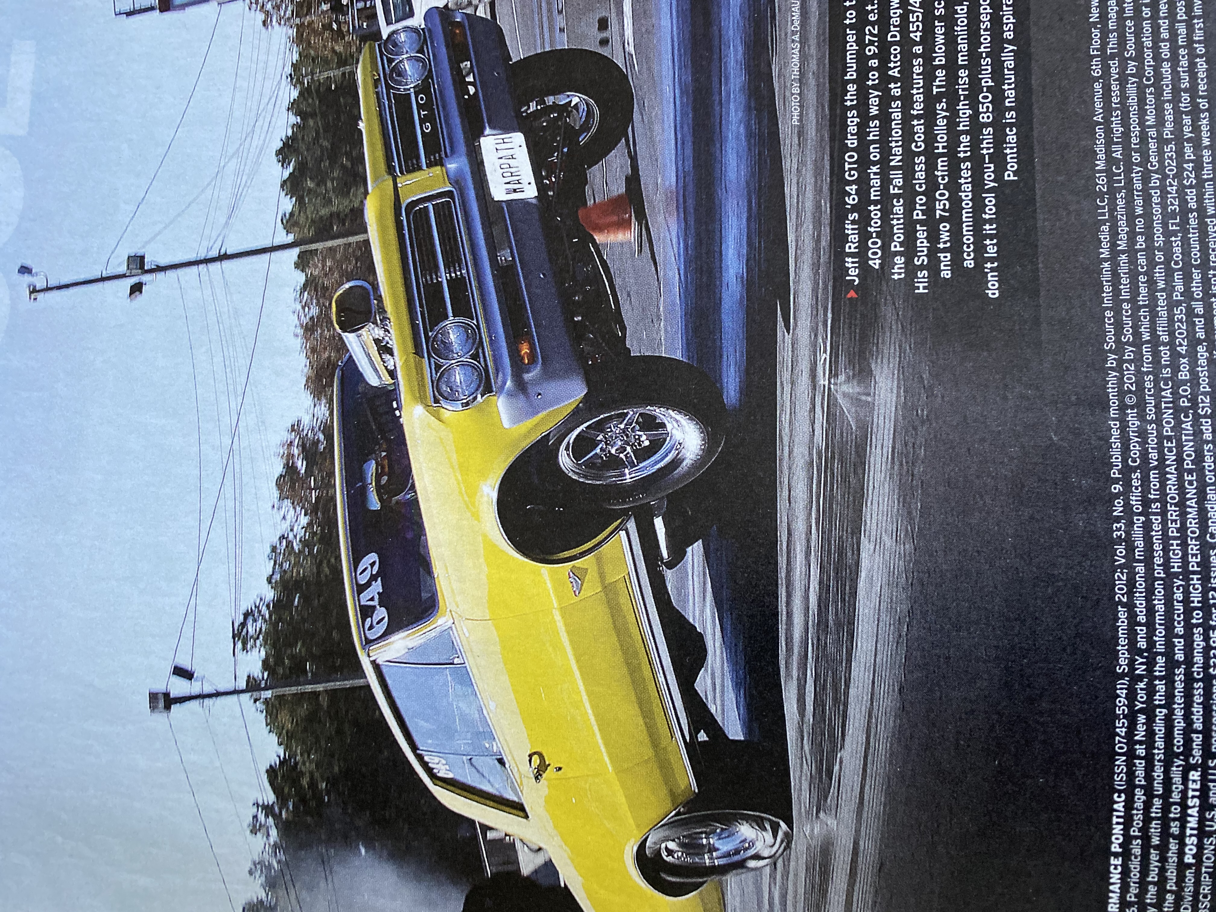 1964 GTO drag car in yellow